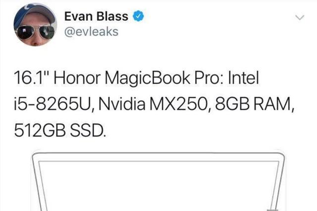 16.1英寸：荣耀大屏MagicBook即将上市，酷睿配MX250独显